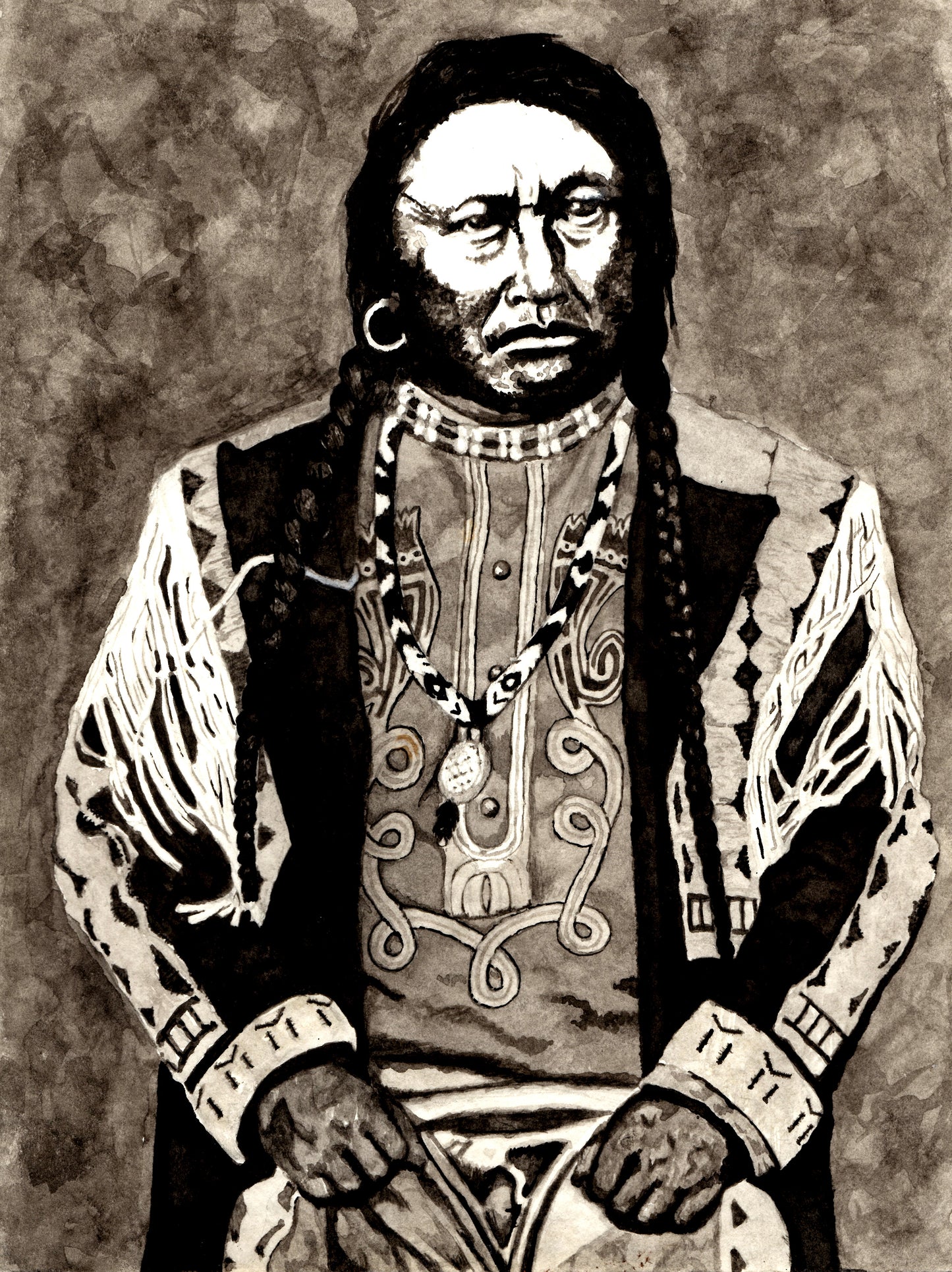 PRINT- Native American No. 2 INK Painting (print)