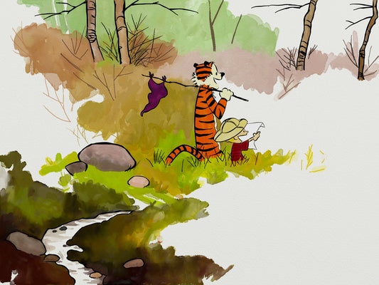 PRINT- Calvin & Hobbes in the Woods - Digital Painting (print)