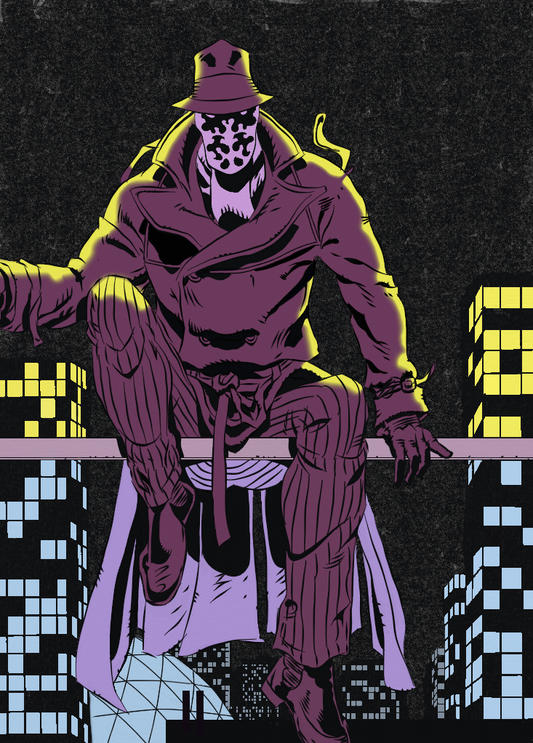 PRINT- Rorshach of the Watchmen graphic novel - Digital Painting (print)