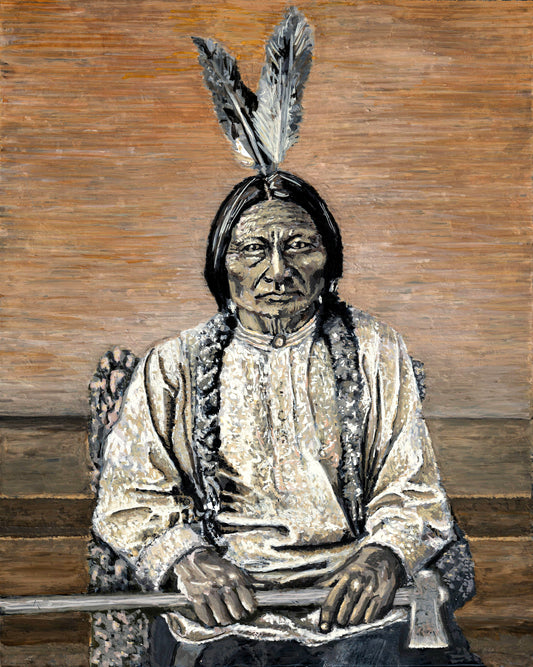 PRINT- Sitting Bull Native American- Gouache Painting (print)