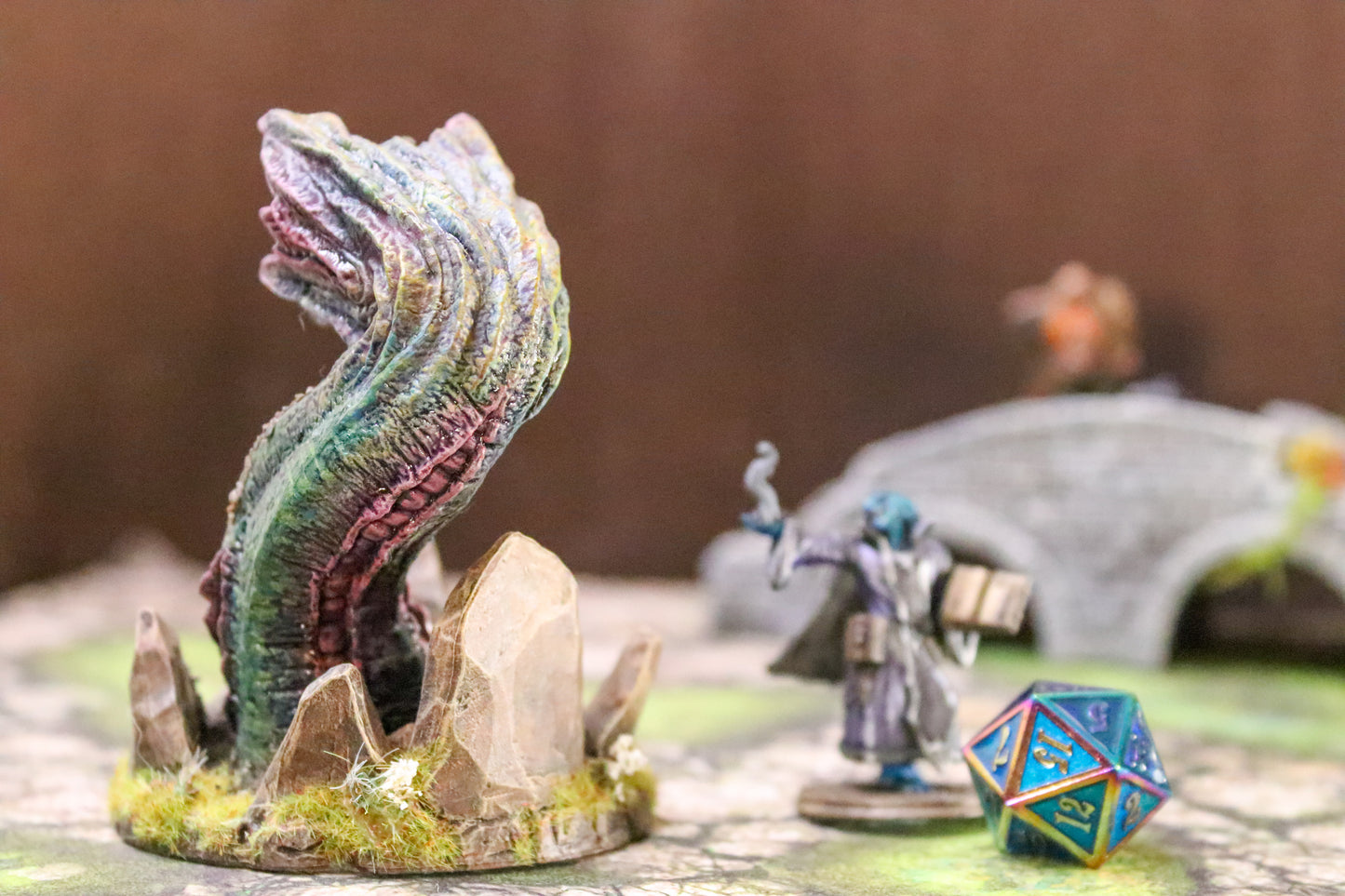 Funky Worm  - hand painted miniature for D&D games