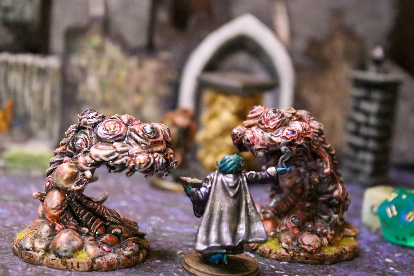 pair of Gibbering mounds/ Shoggoth (Cthulhu Wars) handpainted RPG miniatures